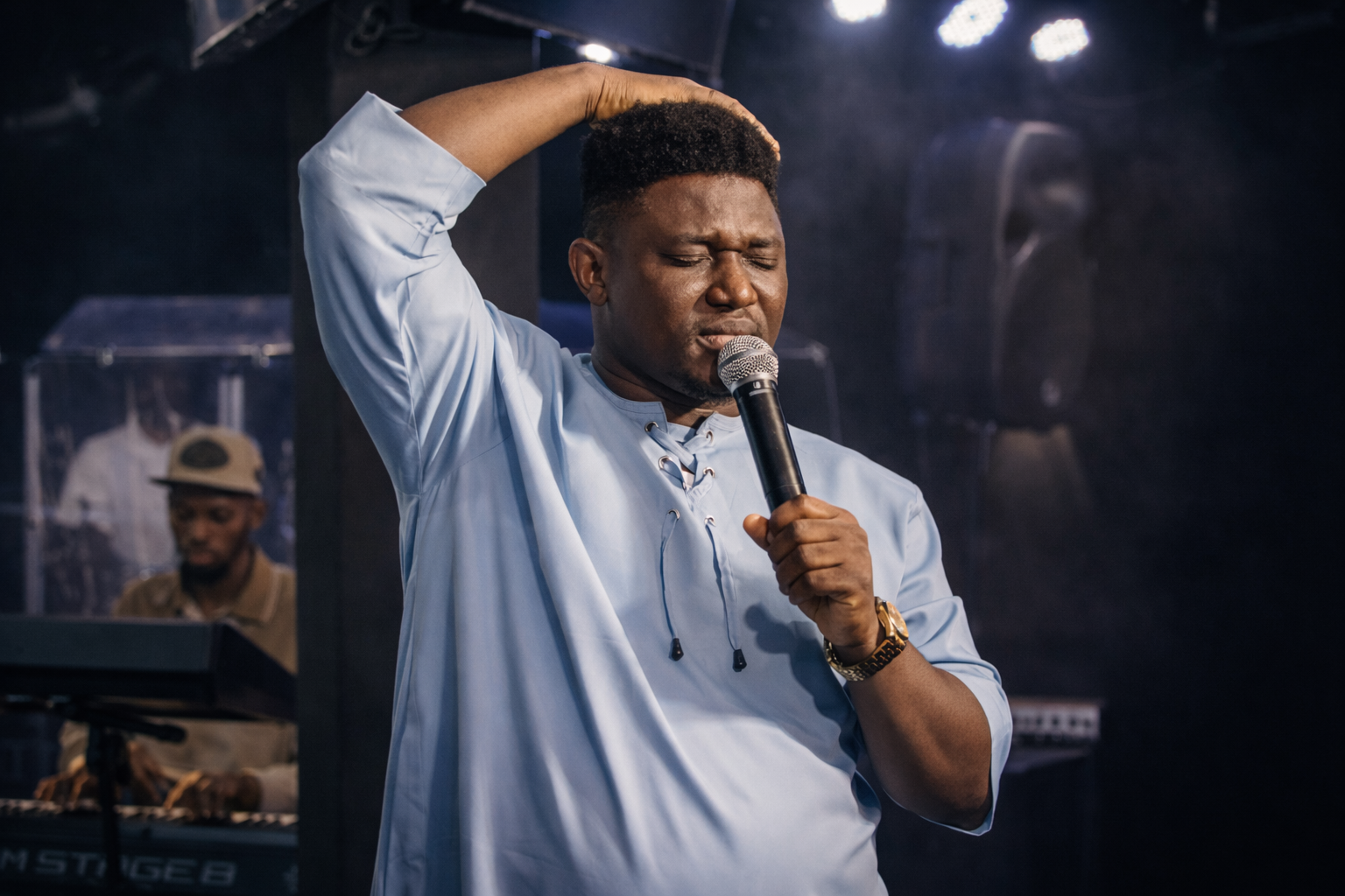Prophet Moses Akor preaching with passion